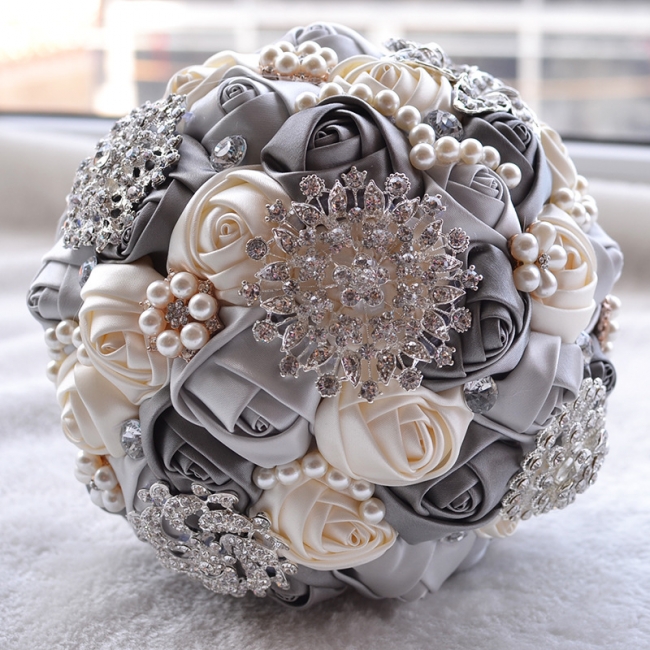 Stunning Beading Wedding Bouquet UK in Multiple Colors