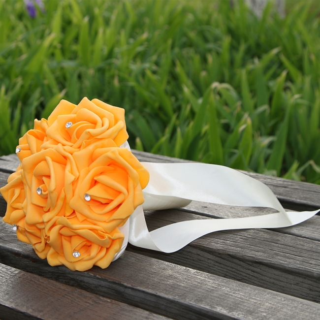 Simple Silk Rose Wedding Bouquet UK in Multiple Colors