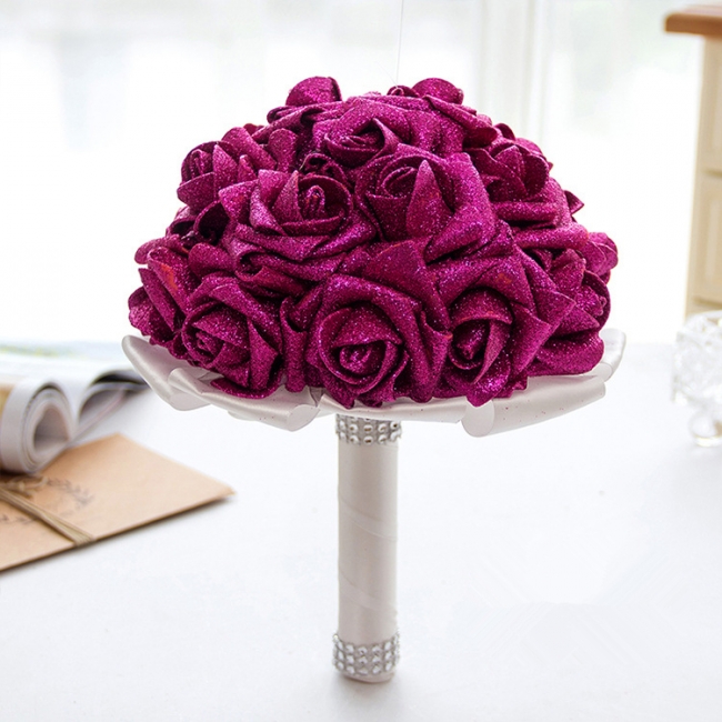Sparkle Multiple Colors Rose Wedding Bouquet UK
