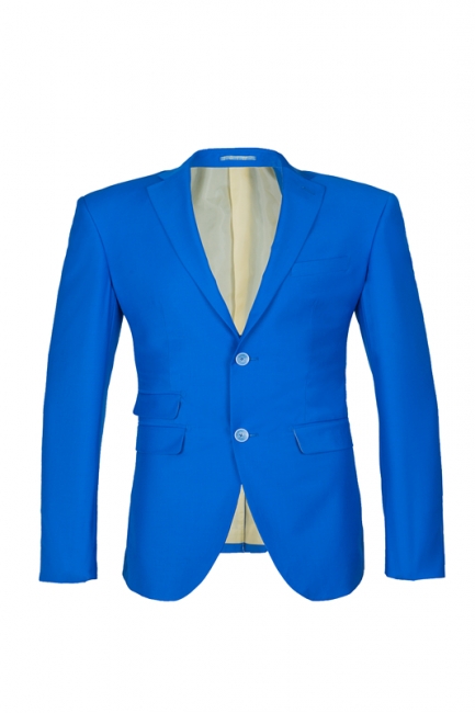 Ocean Blue Casual Suit Peak Lapel Single Breasted Groomsman UK Wedding Suits