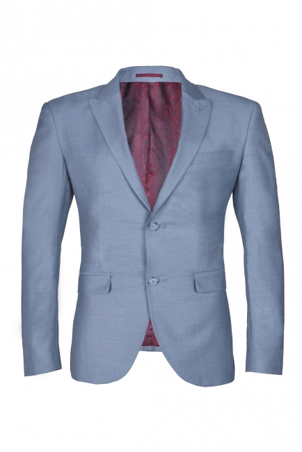 High Quality Sky Blue Two Button Single Breasted Slim Fit UK Wedding Suit
