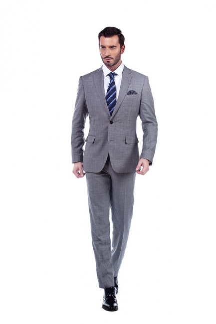 Gray Stylish Design Peak Lapel British Men Suits UK | Custom Made Two Pocket UK Wedding Suit