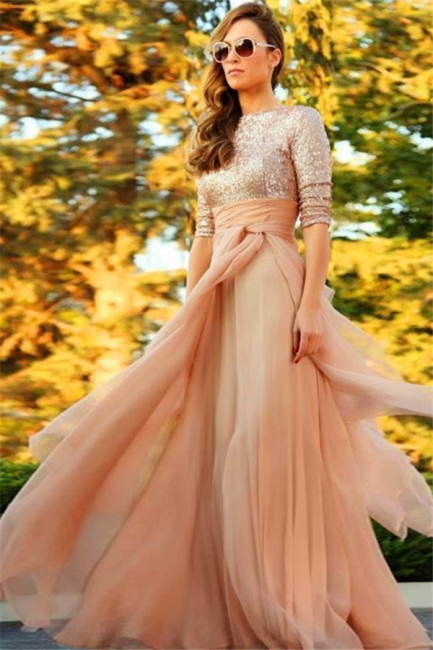 Sparkly Sequins Bridesmaid Dresses UK Elegant Chiffon Popular Evening Dress