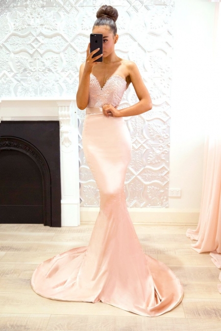 Cute Sweetheart Lace Maid of Honor Dress | Sexy Trumpt Bridesmaid Dress