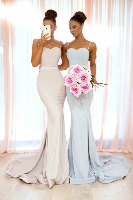 Elegant Spaghetti Straps Bridesmaid Dress | Sexy Trumpt Long Party Gowns