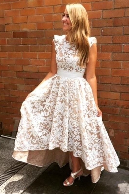Lace Appliques Sleeveless Bridesmaid Dresses UK | Summer Long Wedding Party Dresses