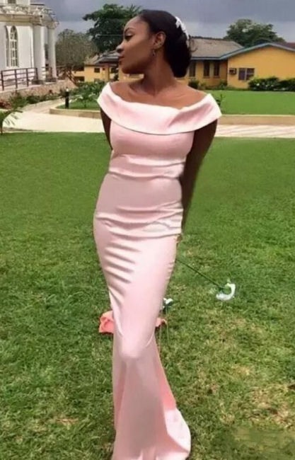 Elegant Bateau Pink Bridesmaid Dresses UK | Sexy Trumpt Sleeveless Wedding Party Dresses