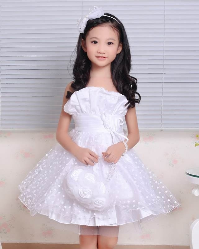 A line Lace Spaghetti Straps Heart shape Pattern UK Flower Girl Dress