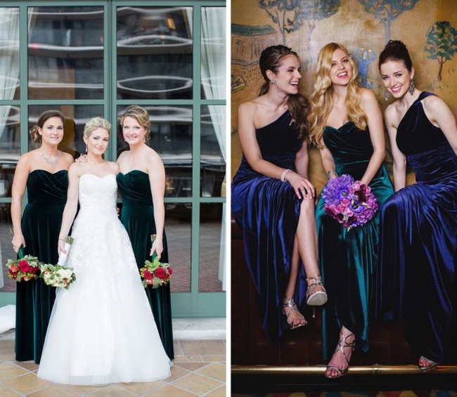 Elegant Turquoise Velvet Sexy Trumpt Long Bridesmaid Dresses UK