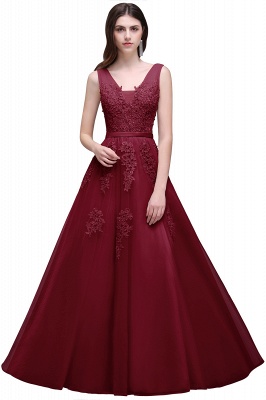 Summer Floor-length Tulle Bridesmaid Dress with Appliques_6