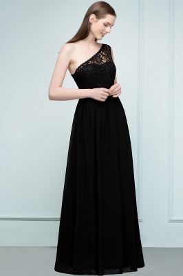 Summer One-shoulder Floor Length Lace Chiffon Bridesmaid Dresses UK with Sash_7