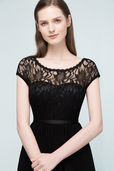 Summer Short Scoop Lace Top Chiffon Bridesmaid Dresses UK_5