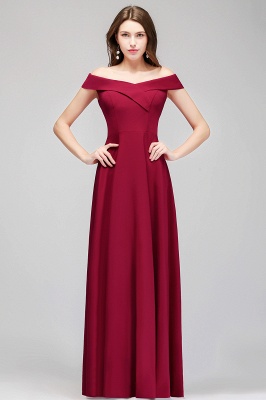 Summer Off-the-shoulder Floor Length Burgundy Bridesmaid Dresses UK_8