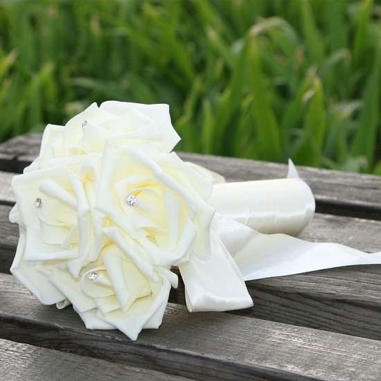 Simple Silk Rose Wedding Bouquet UK in Multiple Colors