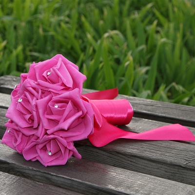 Simple Silk Rose Wedding Bouquet UK in Multiple Colors_6