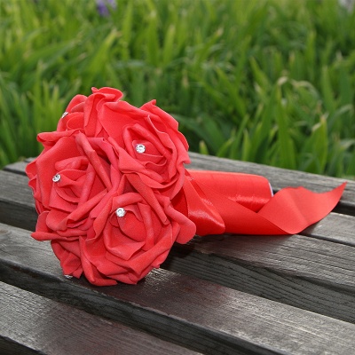 Simple Silk Rose Wedding Bouquet UK in Multiple Colors_5