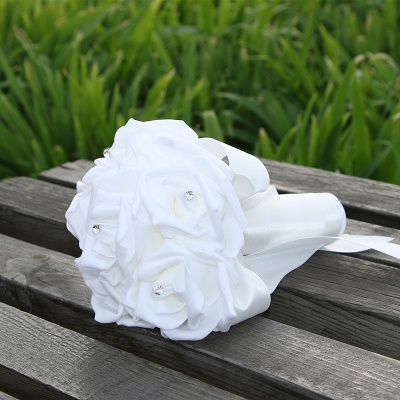 Simple Silk Rose Wedding Bouquet UK in Multiple Colors_1