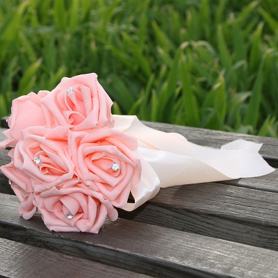 Simple Silk Rose Wedding Bouquet UK in Multiple Colors_4