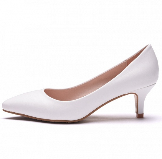 Modern Pionted Toe PU Kitten Heel Wedding Shoes UK_4