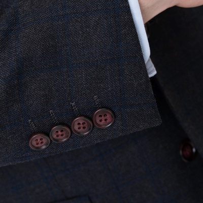 Slim Fit Peak Lapel Two-piece Suit Lattice Casual Suits UK_5