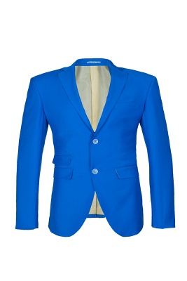 Ocean Blue Casual Suit Peak Lapel Single Breasted Groomsman UK Wedding Suits_1
