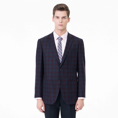 Lattice Peak Lapel Two Pieces with Pants Single Breasted UK Wedding Suits_1