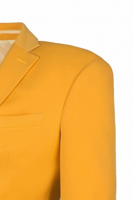 Custom Made Slim Fit Orange Peak Lapel One Button Casual Suit Groomsman Suit UK_4