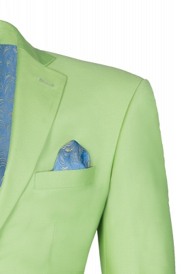 High Quality Sage Two Button Peak Lapel Latest Design UK Wedding Suit_3
