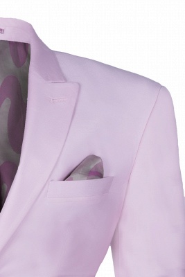 Latest Design Candy Pink Two Button Back Vent Peak Lapel Groomsman Suit UK_4