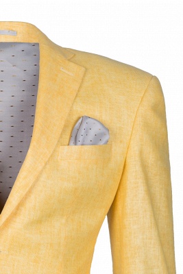 Peak Lapel Two Button Daffodil High Quality UK Wedding Suit Casual Suit UK_5