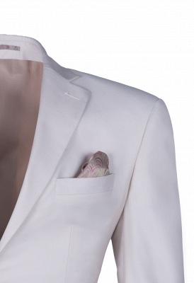 High Quality Customize Casual Suit Groomsman Ivory Peak Lapel Single Breasted UK Wedding Suit_3