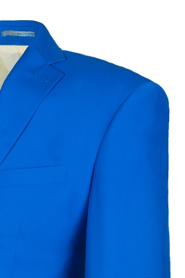 Ocean Blue Casual Suit Peak Lapel Single Breasted Groomsman UK Wedding Suits_4