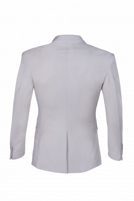 Fashionable Peak Lapel Silver Single Breasted UK Wedding Suit For Men Back Vent_5