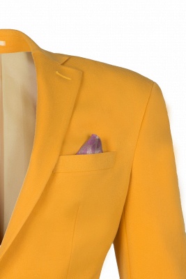 Custom Made Slim Fit Orange Peak Lapel One Button Casual Suit Groomsman Suit UK_3