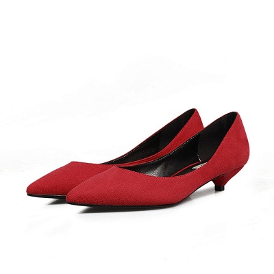Woman Pointed Toe Kitten Heel Wedding Shoes UK_1