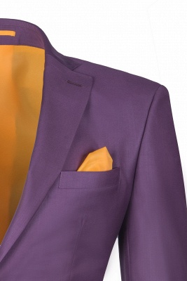 Latest Design Lilac Peak Lapel Single Back Vent Breasted UK Wedding Suit_3