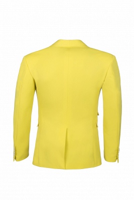High Quality Fashion Two Button Daffodil UK Wedding Suit Back Vent_5