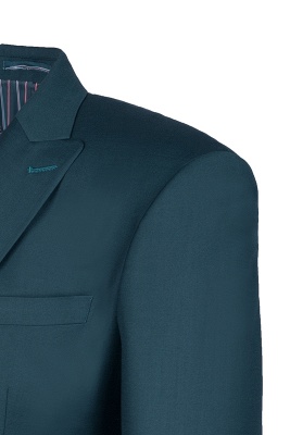 Dark Green Stylish Design Back Vent Peak Lapel Slim Fit UK Wedding Suit_4