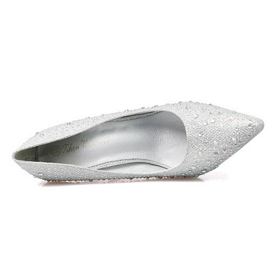 Modern Pionted Toe High Heel Wedding Shoes UK with Beadings_4
