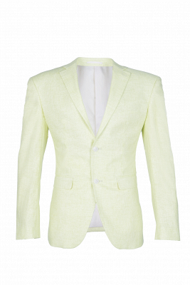 High Quality Peak Lapel Daffodil Groomsman Slim Fit Single Breasted UK Wedding Suit_1
