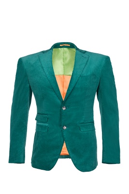 Customize Bespoke Single Breasted Peak Lapel Turquoise Groomsman UK Suits_1