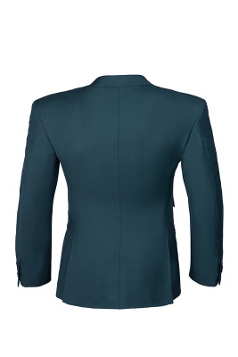 Dark Green Stylish Design Back Vent Peak Lapel Slim Fit UK Wedding Suit_5