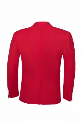 Customize Red Two Button High Quality Back Vent UK Wedding Suit_5