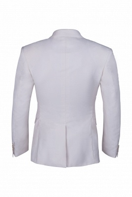 High Quality Customize Casual Suit Groomsman Ivory Peak Lapel Single Breasted UK Wedding Suit_5