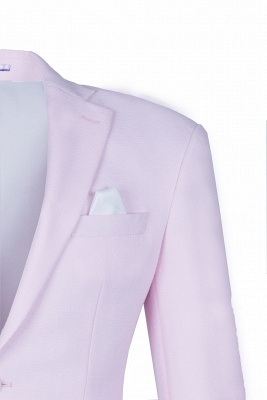 Candy Pink High Quality Single Breasted Peak Lapel UK Wedding Suit_2