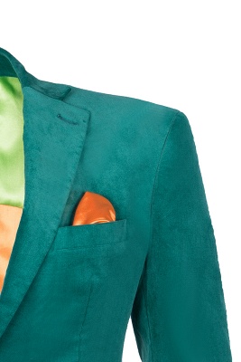 Customize Bespoke Single Breasted Peak Lapel Turquoise Groomsman UK Suits_3