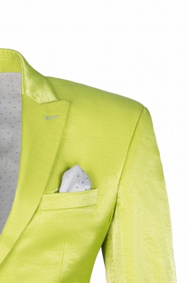 Sage Two Button Latest Design Peak Lapel UK Wedding Suit Back Vent_3