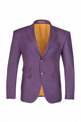 Latest Design Lilac Peak Lapel Single Back Vent Breasted UK Wedding Suit_1
