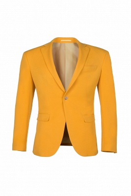 Custom Made Slim Fit Orange Peak Lapel One Button Casual Suit Groomsman Suit UK_1