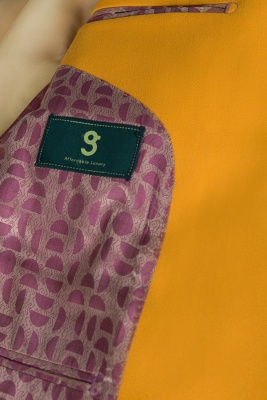 Custom Made Slim Fit Orange Peak Lapel One Button Casual Suit Groomsman Suit UK_6
